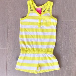 NWOT FRENCH TOAST Sleeveless Yellow Striped Romper